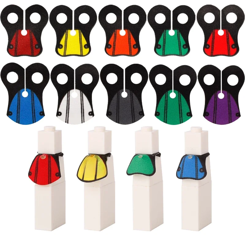 MOC – armure d'épaule, figurines de soldats, châle, vêtements, blocs de construction, Cape, troupes de l'armée, accessoires, briques, jouets, cadeau pour enfants