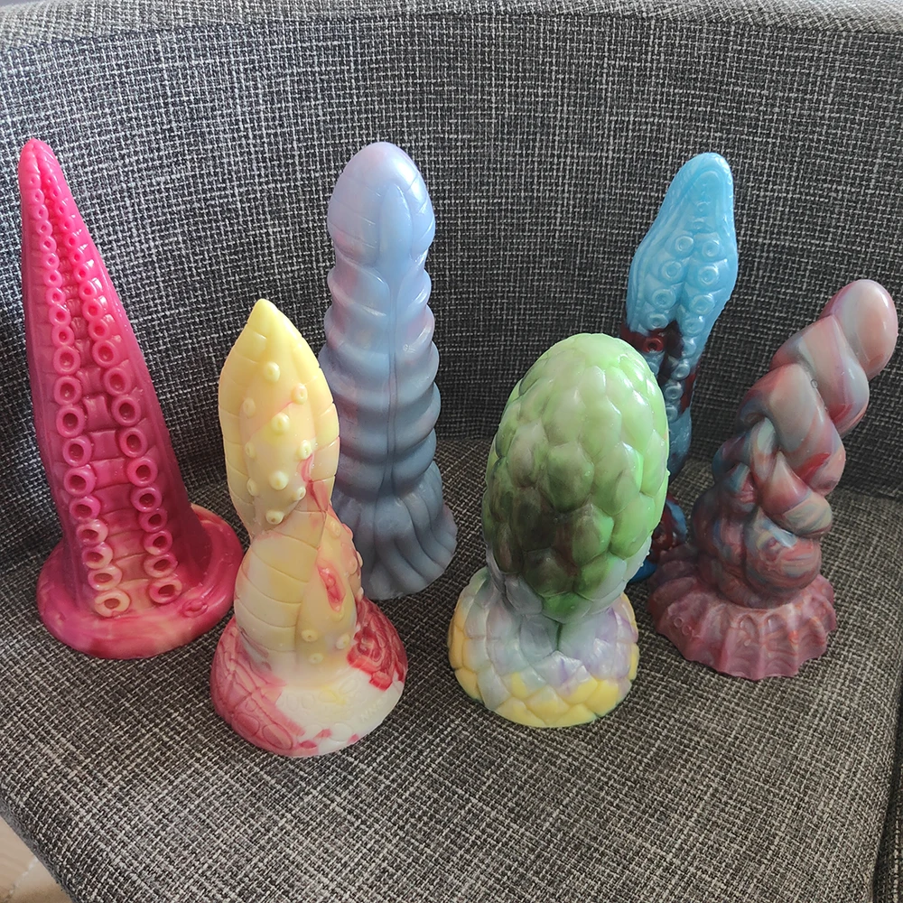 FAAK Limited Edition Colorful  Fantasy Sex Toys Large Anal Plug With Sucker Diy Color Dildos Only 1 Pcs For Each Style