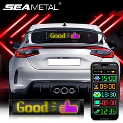 SEAMETAL Flexible Car Led Matrix Panel DIY Programmable Scrolling LED Sign Bluetooth App Control Car Rear Window Decorative Lamp