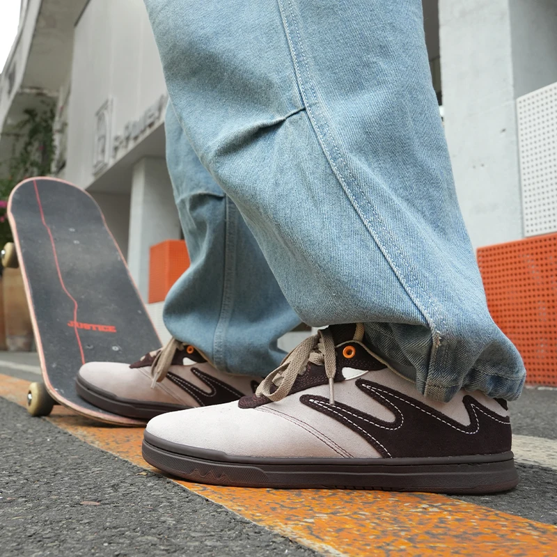 أحذية Goluck Ants Cupsole من جلد الغزال للتزلج، أحذية رياضية أنيقة مغلفة، مريحة ومتينة