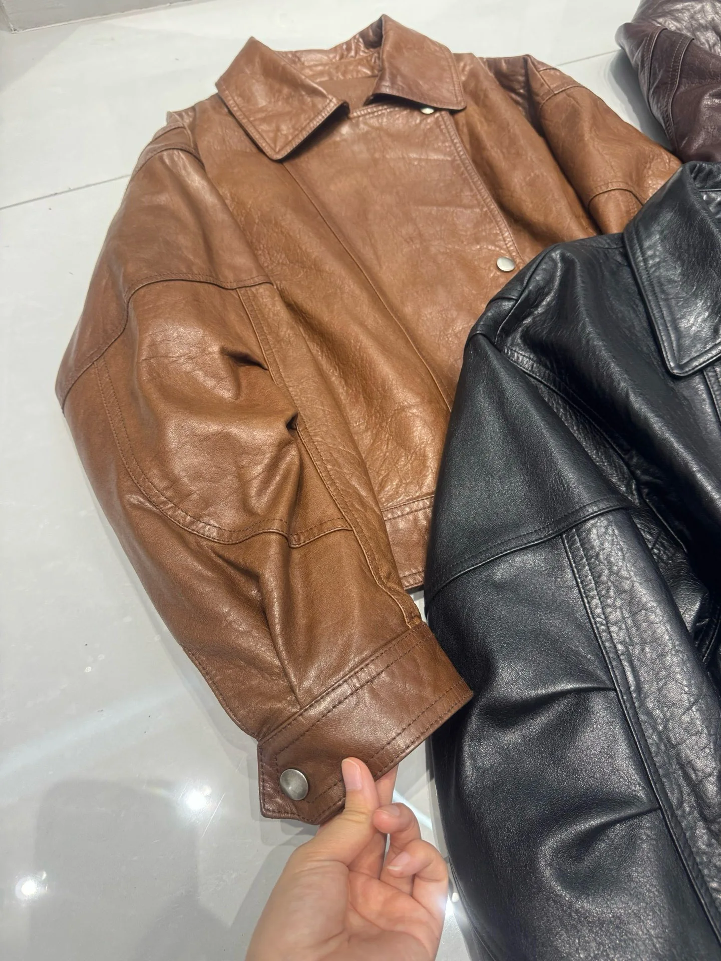 Autumn casual women's genuine leather jacket