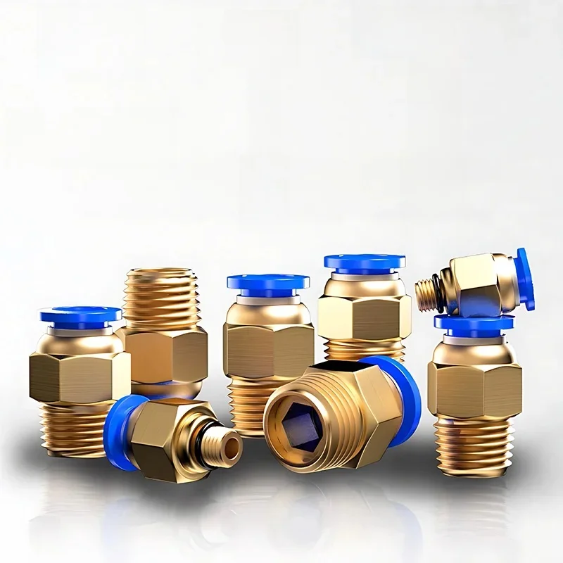 Connecteur de tuyau pneumatique en laiton, PC4, 6-M6, M8, M10, M12, MeaccelerThread mâle, connecteur rapide enfichable pour tuyau d'air, immunisation, 10 pièces, 50 pièces, 100 pièces