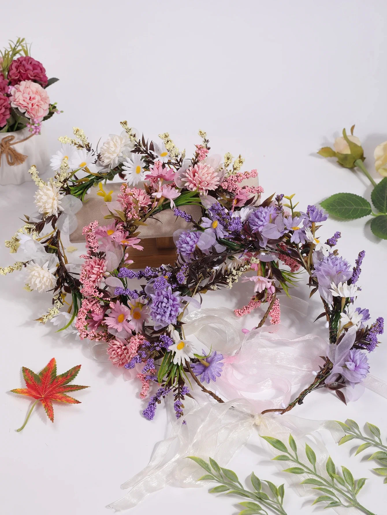 Couronne de coiffure de tir, 1 département Super Sensens, Simulation de fleur, station balnéaire