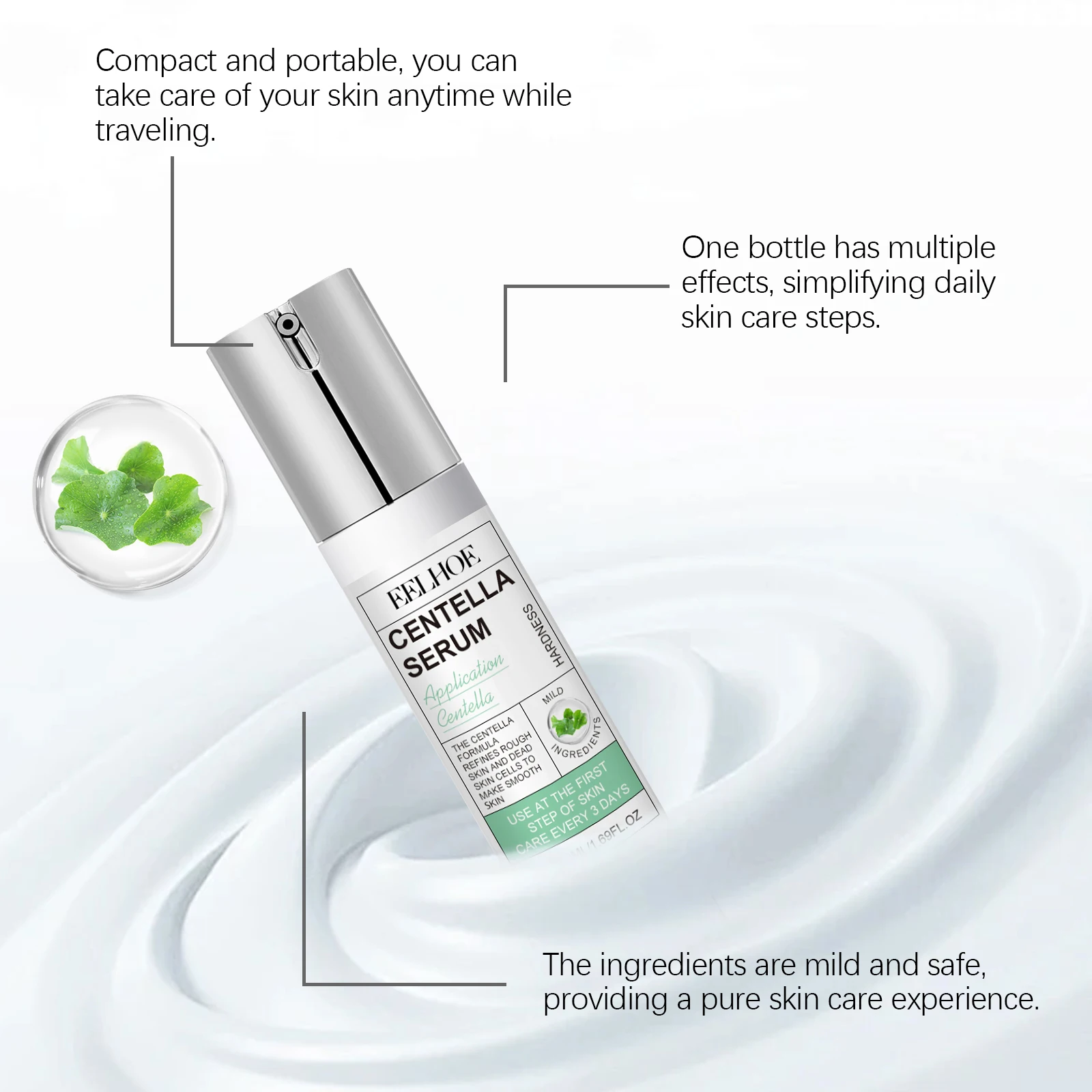 Eelhoe 50 مللي مصل Centella Asiatica للوجه ترطيب سطع العناية بالبشرة الناعمة تقليل الخطوط الدقيقة لتكرير المسام جوهر الجلد #2