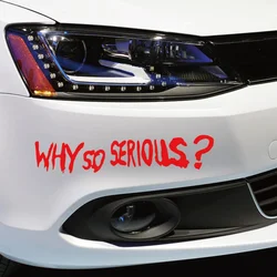 Why So Serious? Car Stickers Movie Lines Joker Personality Creative Letters Decorative Lamp Eyebrows Vinyl Decals