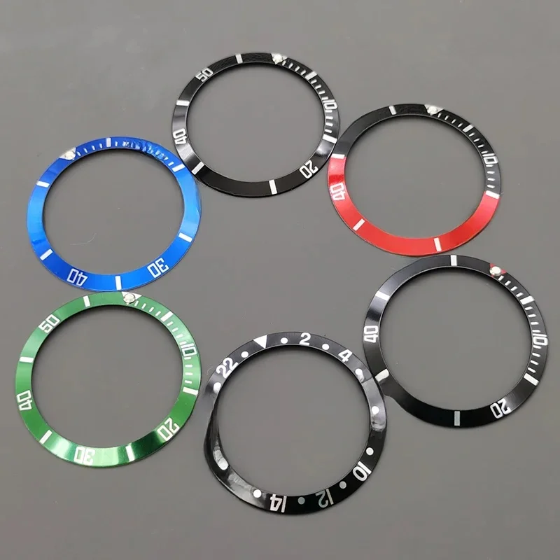 37.5*30.6mm pochylona aluminiowa wkładka do ramki pasuje do Submariner NH35 NH36 mężczyźni zegarek do nurkowania obudowy akcesoria części zegarek pierścień — zdjęcie 2