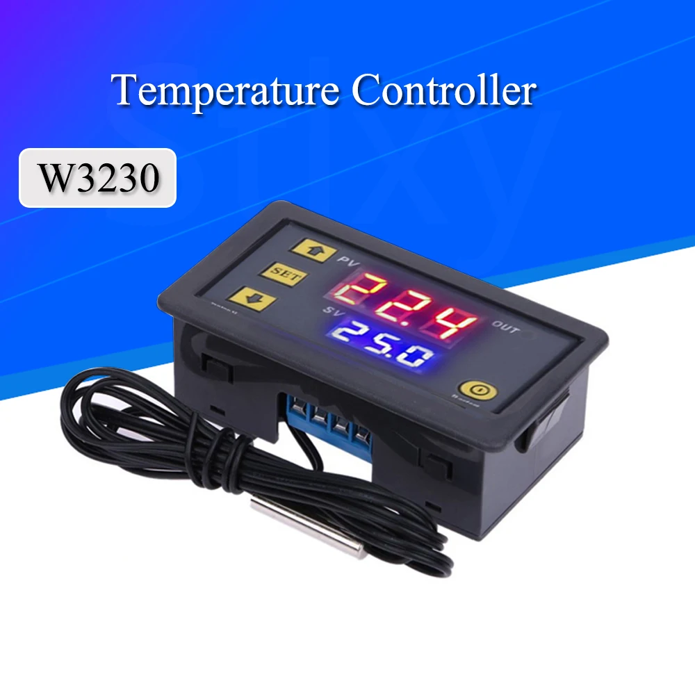 W3230 Mini Probe Line Digital Temperature Controller 12V 24V 220V Thermostat Heating Cooling Control Thermoregulator With Sensor