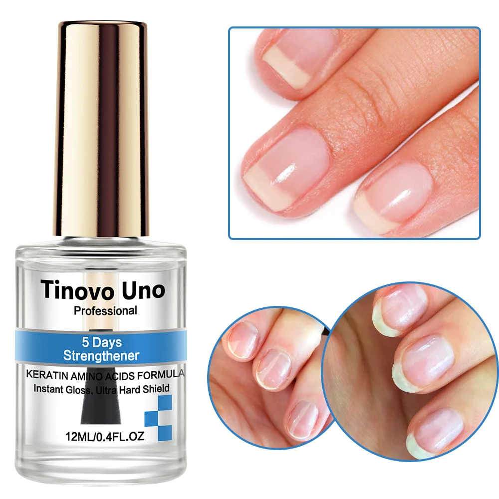 Tinovo Uno เครื่องบำรุงเล็บสูตรเคราตินไบโอไบโอไบโอ5วันผลิตภัณฑ์ดูแลเล็บแลคเกอร์เคลือบดอกไม้แห้งเคลือบเล็บซ่อมแซมเล็บ