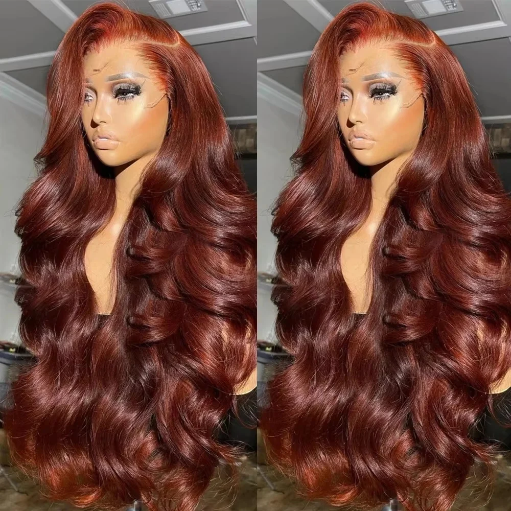 

Mossily 30Inch Brazilian Reddish Brown 13x4 13x6 HD Lace Front Wigs Human Hair Body Wave 200% Colored Lace Frontal Wig For Women