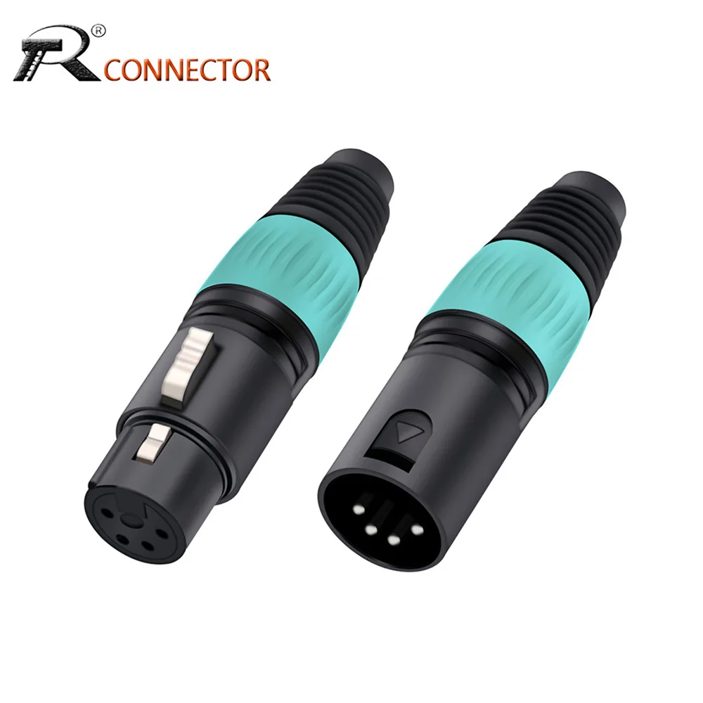 1pc Professional 4Pin Male/Female Microphone Audio Cable Plug Connector Adapter Solder Type Cannon MIC Cord Terminal Jack