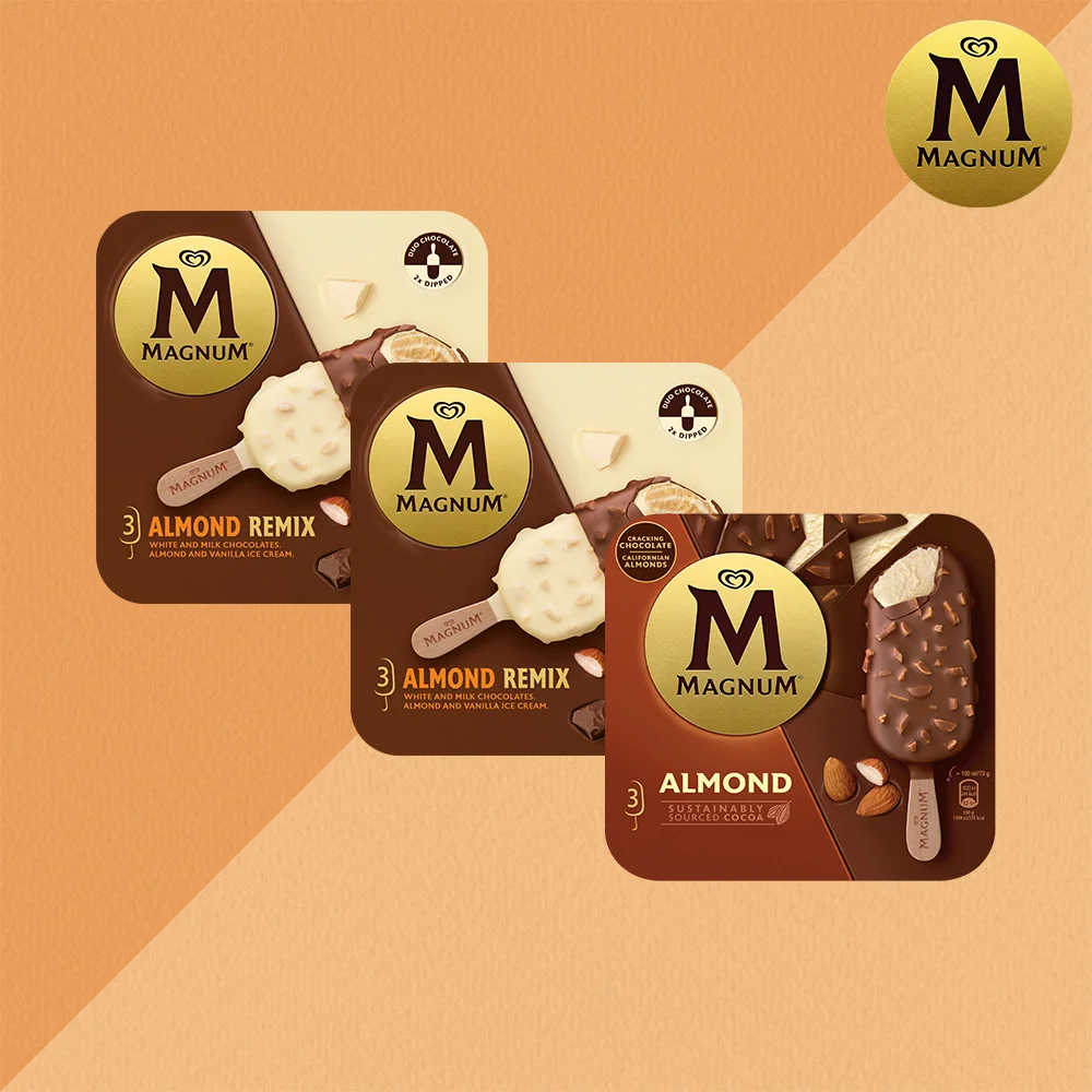 Magnum Almond Remix Pack (85ml x 3) x 2 Pack + Magnum Almond Pack (100ml x 3 Mice) x 1 Pack