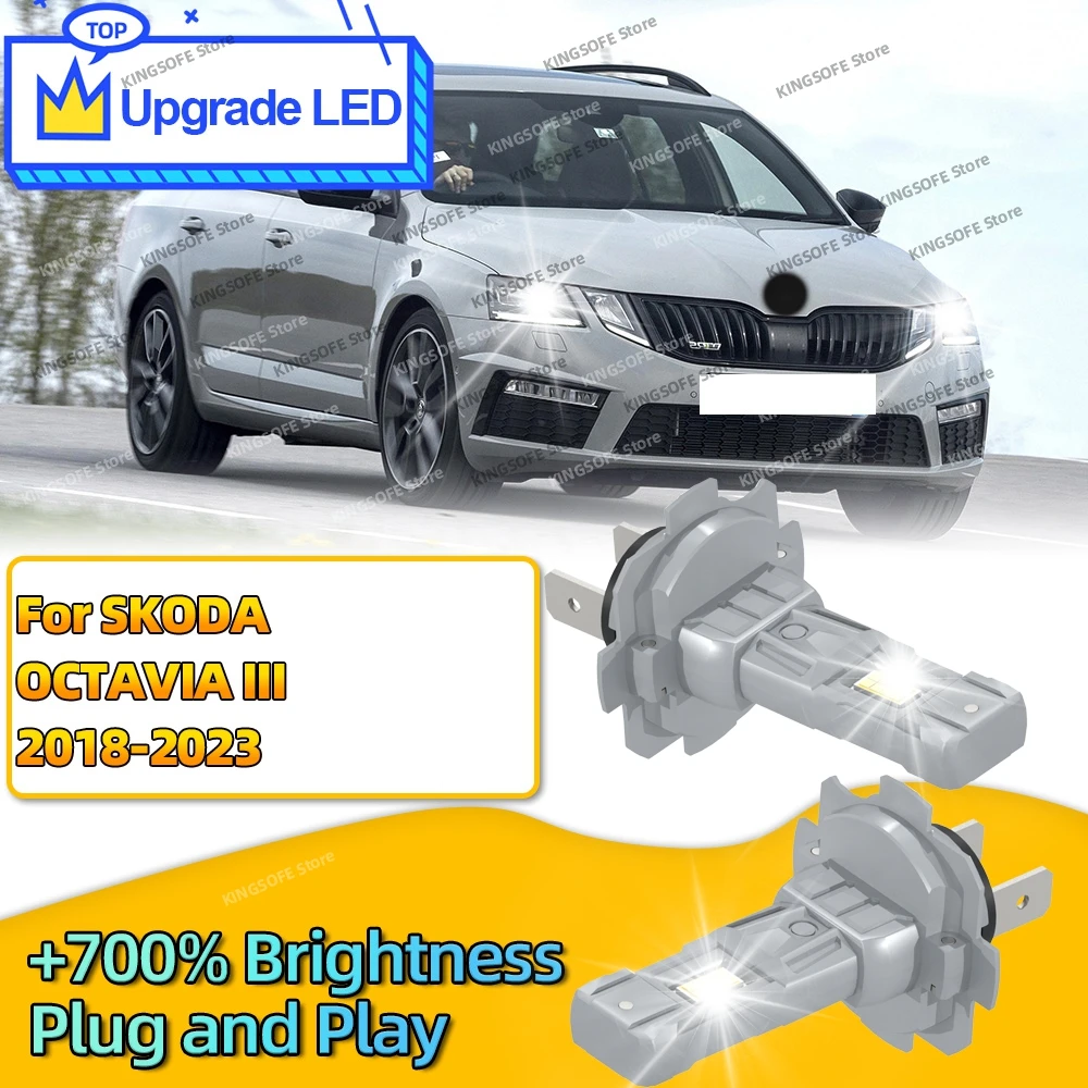 

2 шт. 180 Вт 30000LM H7 светодиодные фонари, лампа 6000K для SKODA OCTAVIA III 2018 2019 2020 2021 2022 2023