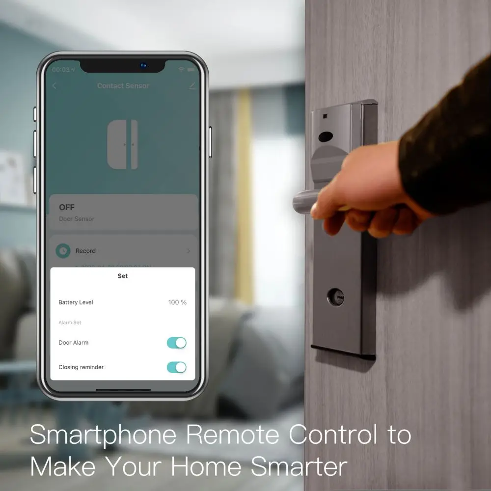 Sensor de puerta zigbee para casa inteligente, alarma de apertura, sensor smart Life appworks con Alexa y asistente de Google