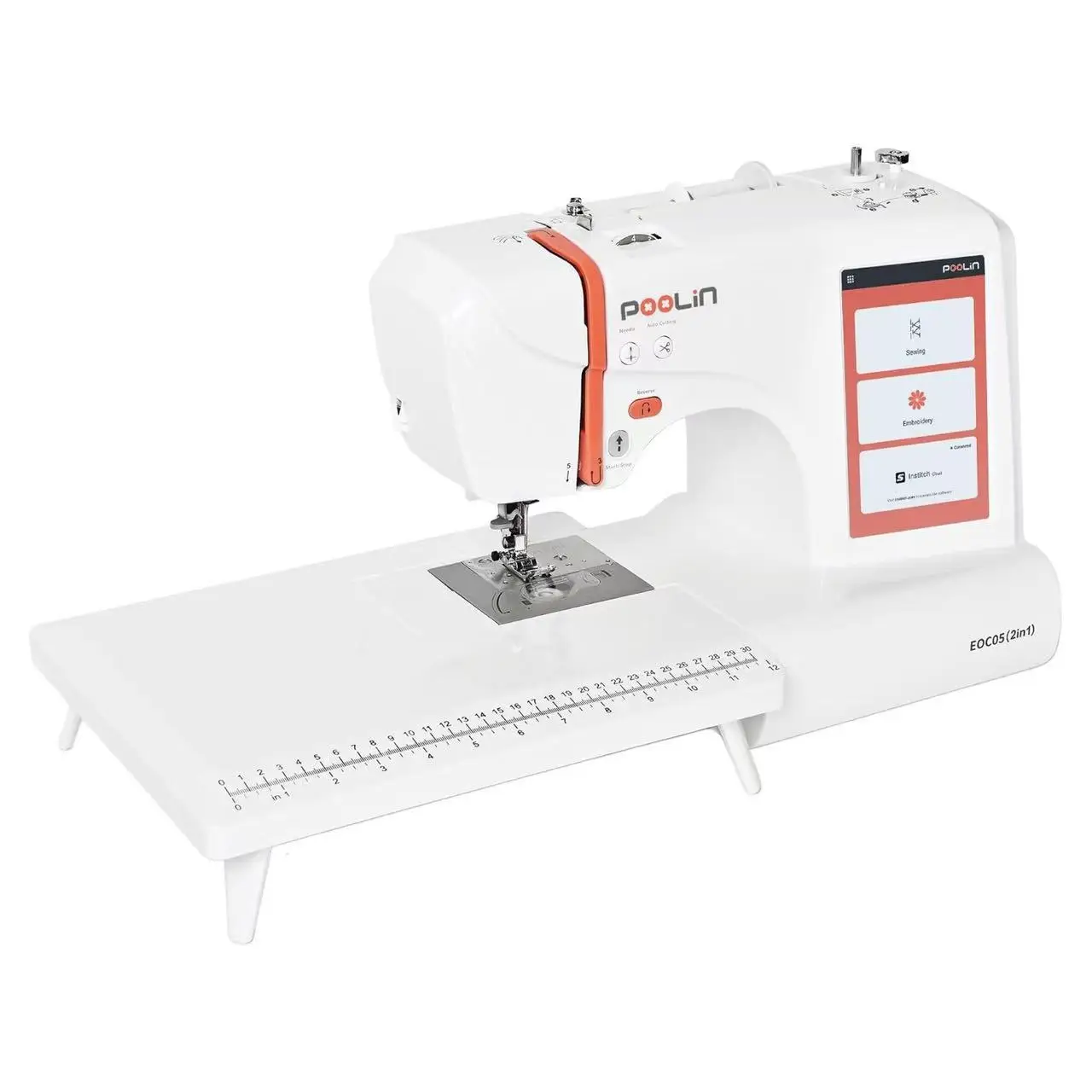 PooLin EOC05 2-in-1 Sewing & Embroidery Machine with Stabilizers, 4