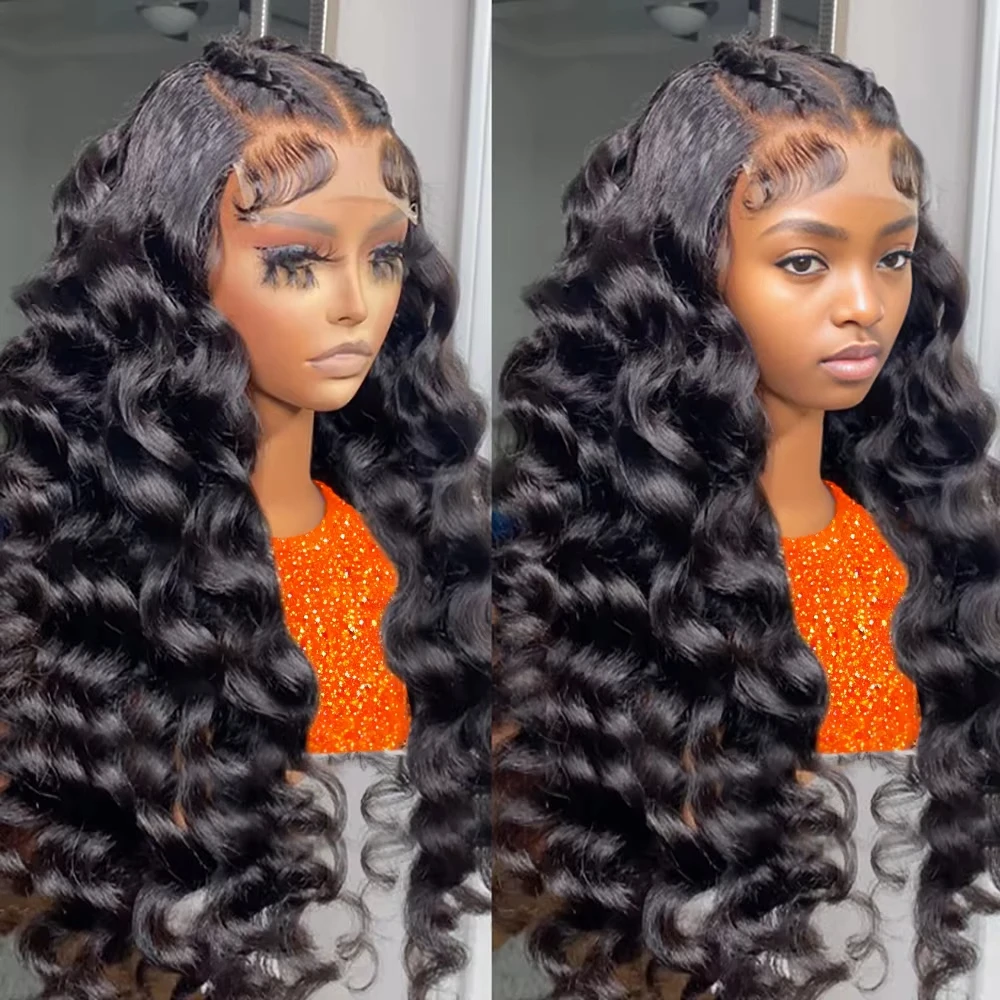 250 Density Brazilian 30 Inch Loose Deep Wave 13x6 HD Lace Front Human Hair Wigs Remy Curly Nature Wave 14x4 Lace Frontal Wigs