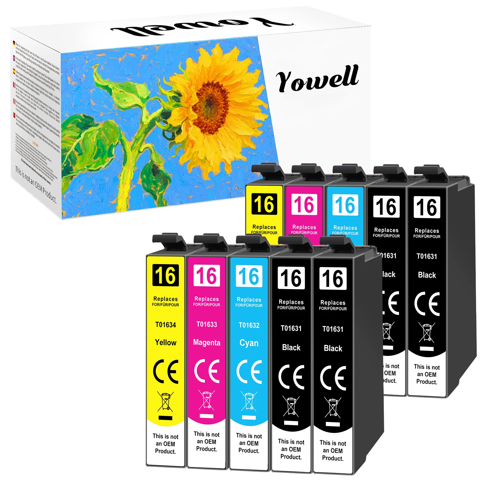 Yowell T163X T1631 T1632 T1633 T1634 Kompatible Tintenpatronen Kompatibel mit Epson WF-2010W, WF-2510WF, WF-2520NF, WF-2530WF