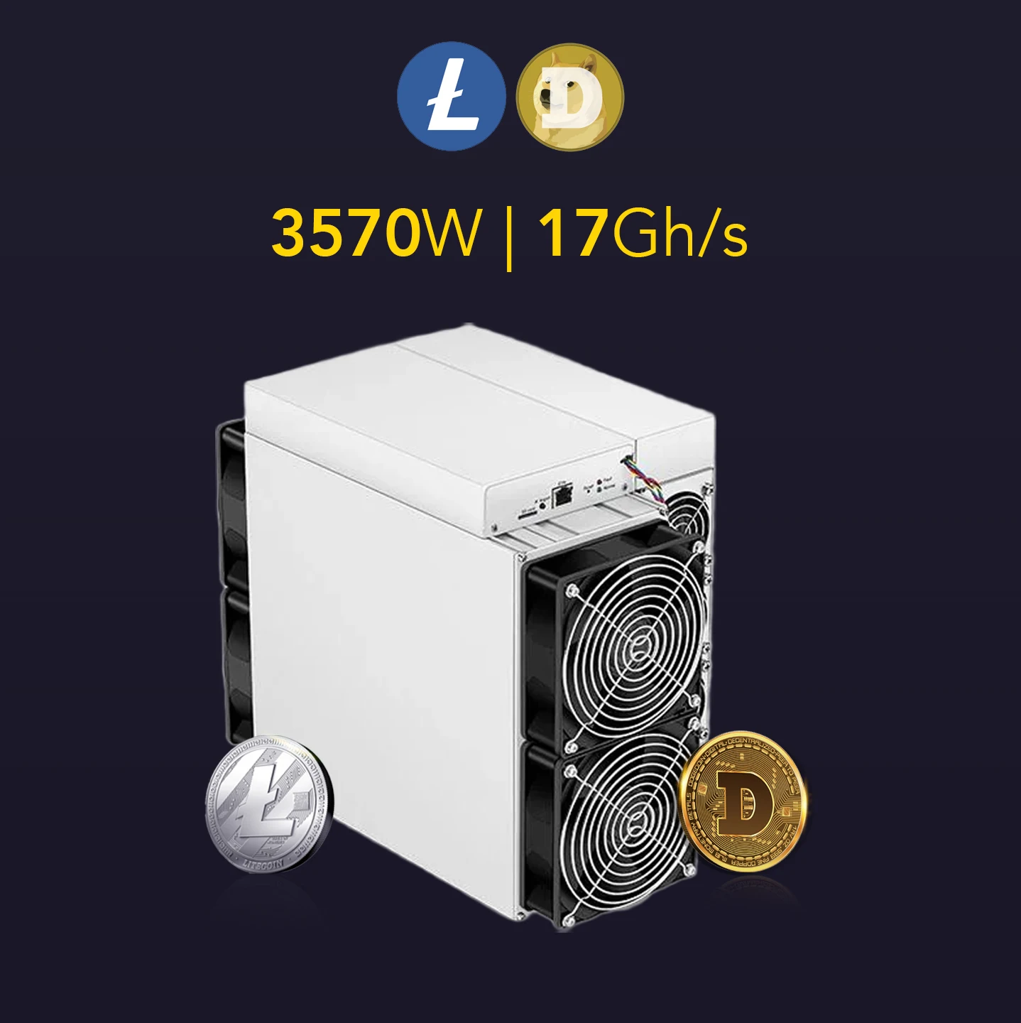 DC HOT SALES Bitmain Antminer L9 16Gh 17.6Gh 3260W LTC Miner Dogecoin Mining Machine Asic Crypto Hardware