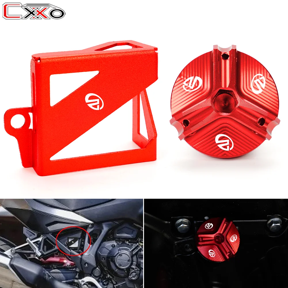 For Honda NT1100 2023 NT 1100 2022 nt1100 DCT 2021 CNC Motorcycle Rear Brake Fluid Reservoir Cover Guard Engine Oil Filler Cap