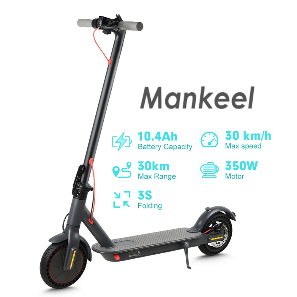 Trottinette électrique à double amortissement, 36V 10.4AH, autonomie 25-30km, application intelligente, pliable, roues de 8,5 pouces, vitesse maximale 30km/h