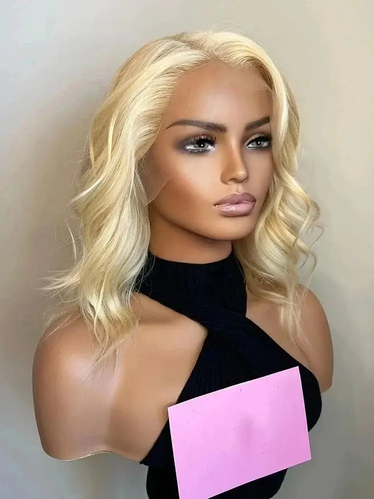 Honey Blonde Lace Front Wig Body Wave Short Bob 13x4 HD Lace Front Wig 13x6 Transparent Lace Frontal 12 16 Inch Wig For Women