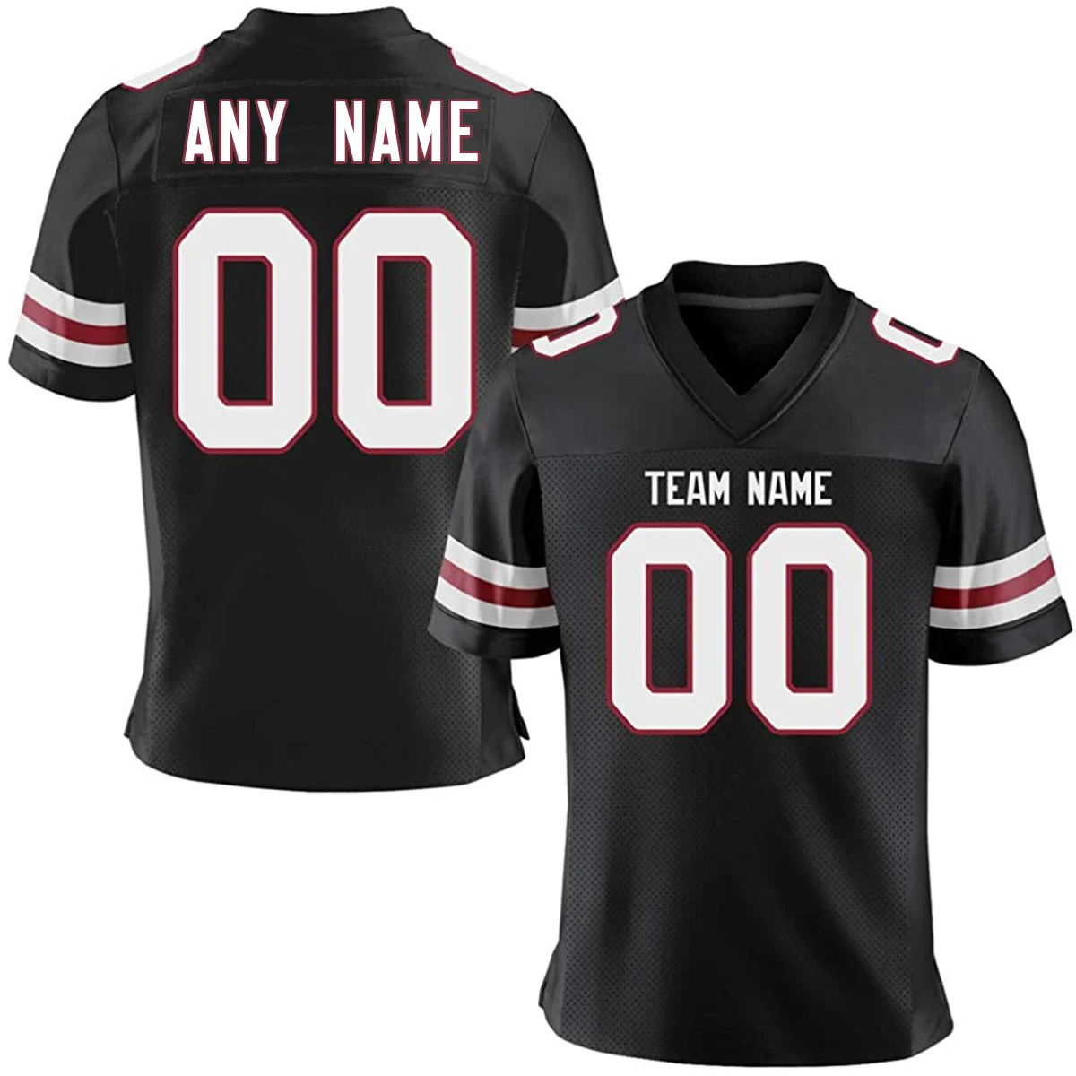 Custom American Football Jersey Black Red Personalized Print Team Name Number Men Women Youth Kids Football Training Shirts