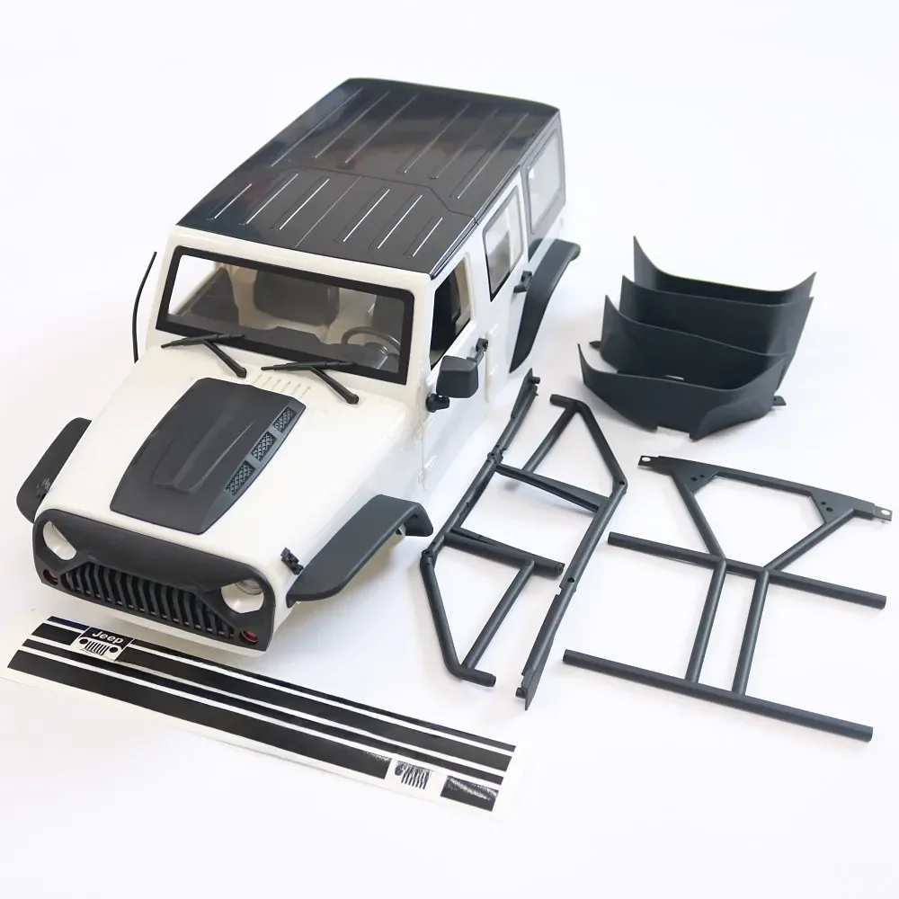KYX wyścigi ABS Jeep Wrangler twarde ciało z kabrioletem Top RC karoserii do gąsienica RC samochód Axial SCX10 II 90046 ciała powłoki 313mm — zdjęcie 2