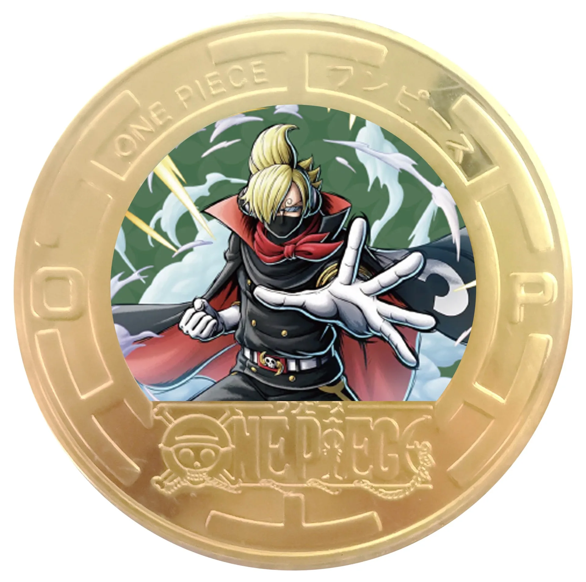 قطعة واحدة مجموعة العملات التذكارية عملة ذهبية أنيمي جمع لوفي زورو نامي يوسوب سانجي روبن فرانكي المروحية تذكارية هدية المشجعين