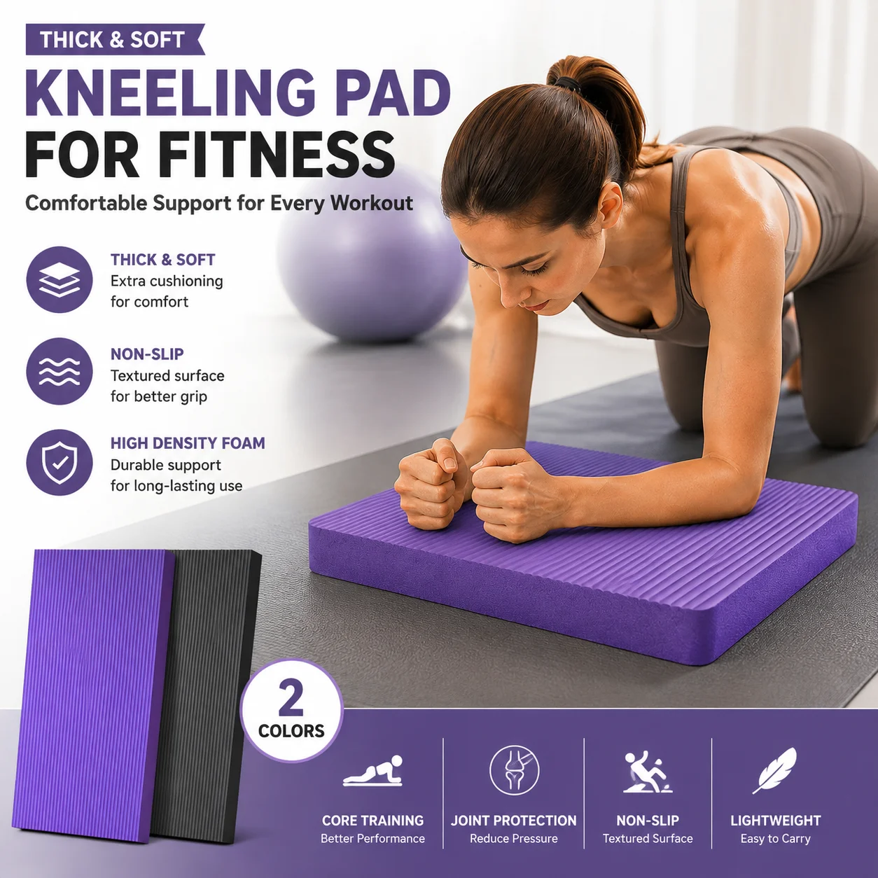 Pilates Yoga Matte - Kalın Yoga Diz Pedi Minderi Kaymaz