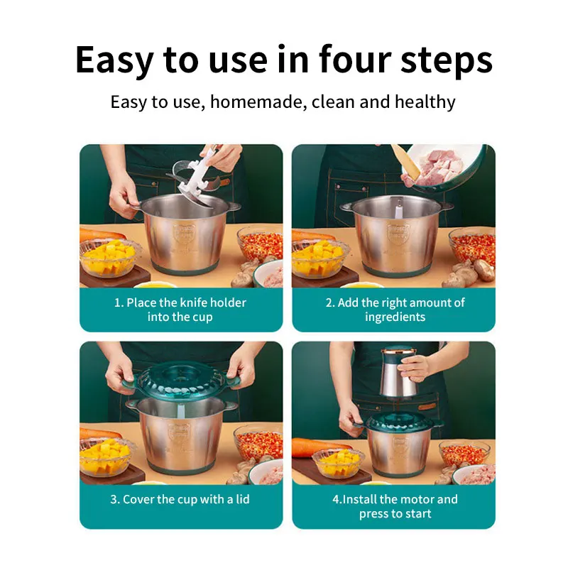 Elektryczna maszynka do mielenia mięsa 40000 obr/min 3L Food crucher 6S ze stali nierdzewnej wielofunkcyjna robot kuchenny procesor żywność dla