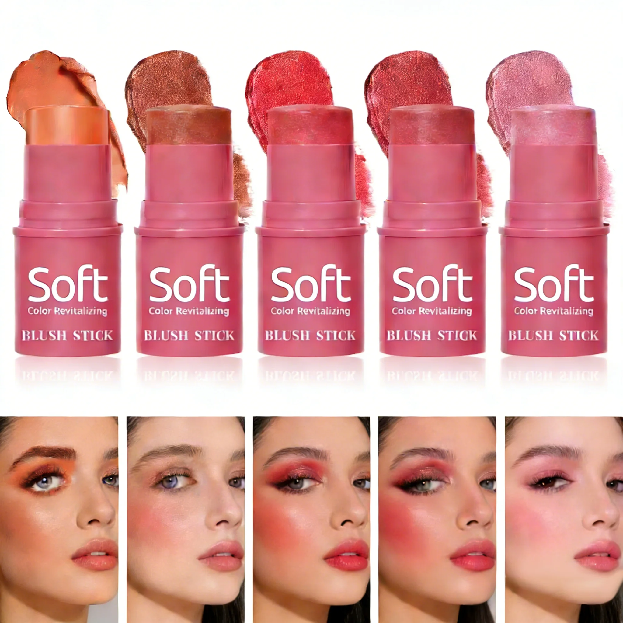 

Многофункциональный водостойкий стик-румяна для макияжа, стик-румяна с возможностью нанесения слоев, для щек, с матовым и сияющим финишем, легкое нанесение