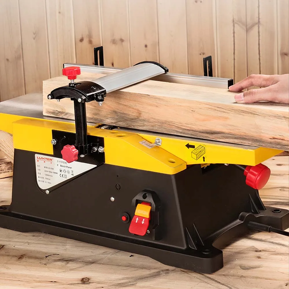 6-inch Woodworking Desktop Electric Planer, Household Electric Tool, Small Planer, 1800W Adjustable Planer Depth