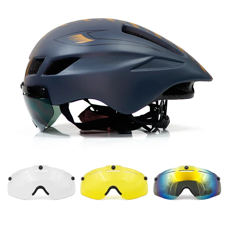 AliExpress WALGUN bicycle helmet men Casco Ciclismo road mtb mountain bike Triathlon tt cycling helmet lens goggles