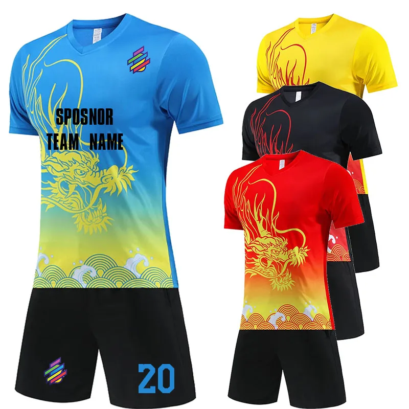 Football Short Sleeve 23/24  Shirt Pants Training Custom Soccer Jersey Set  Tracksuit Men's Team Club Breathable Uniform Set