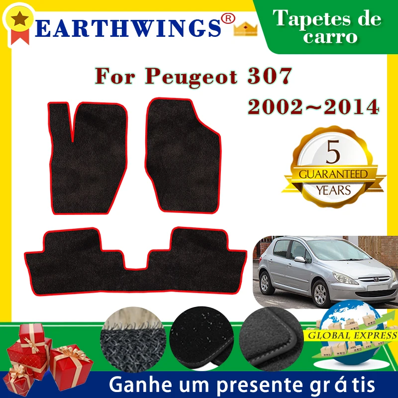 Para peugeot 307 2002 ~ 2014 2013 2007 2006 2005 tapetes do carro tapete painel footpads capa capa almofadas de pé adesivo acessórios