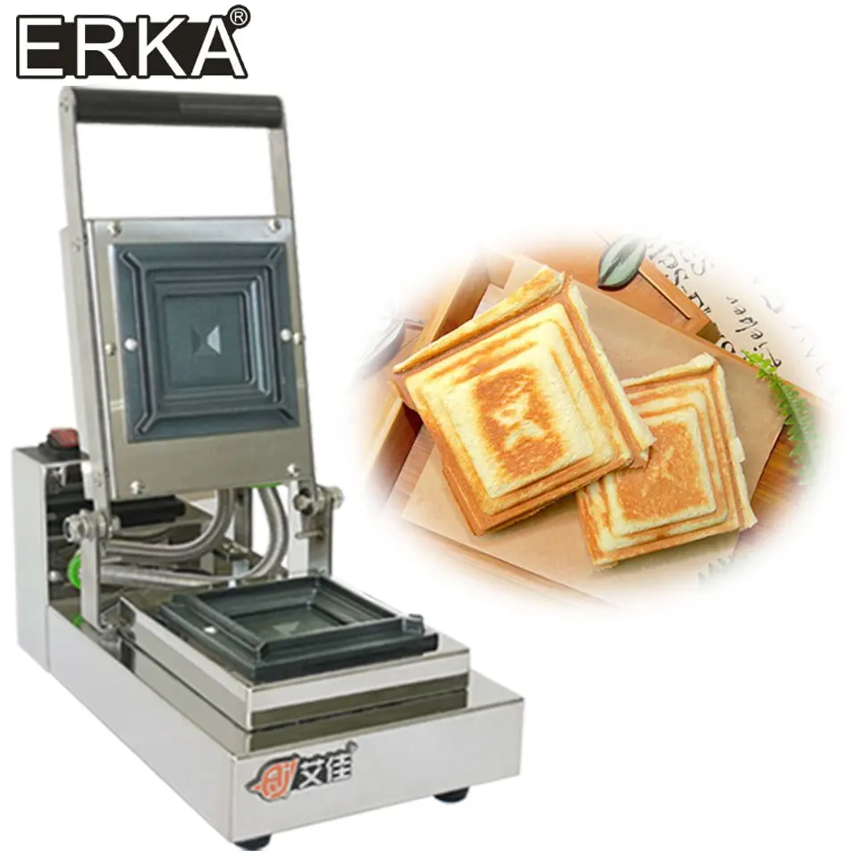 ERKA Hot Press Sandwich Maker square Sandwich griller Non-Stick Double-sided Heating toaster breakfast burger  Toastie maker