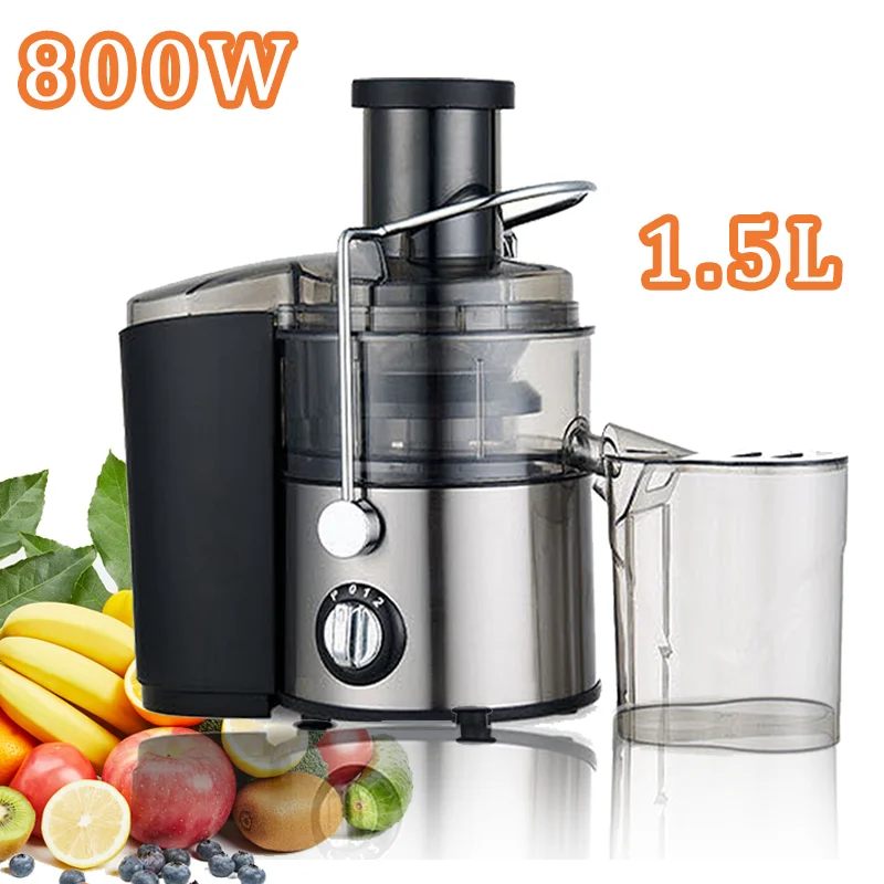 Wide Capacity 1.5L Centrifugal Juicer house wide Caliber Electric Juice Machine resifed Separation vegtable Juicer Eu