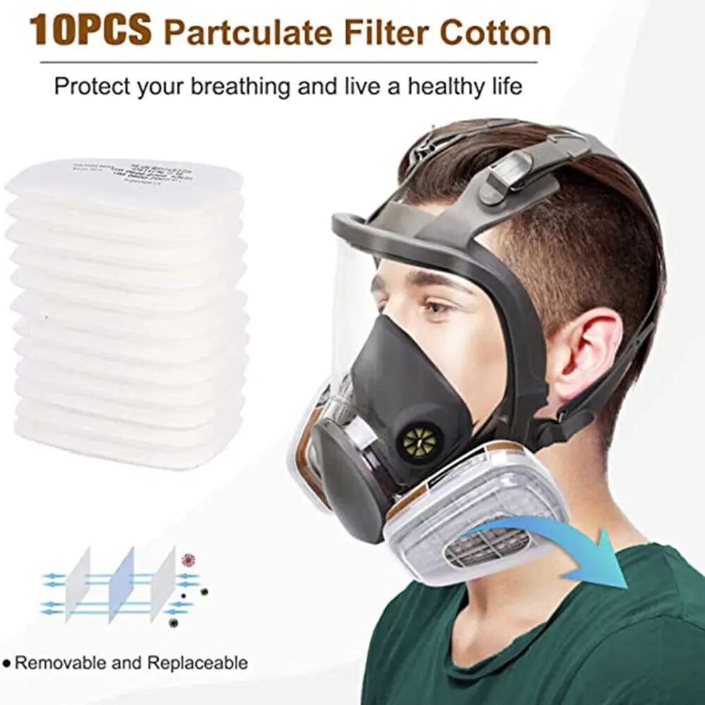Máscara Facial Completa 6800 15 en 1, Máscara de Gas, Equipo de Protección Respiratoria Contra Vapores Químicos y Salpicaduras de Pintura, 95% de Eficiencia de Filtración