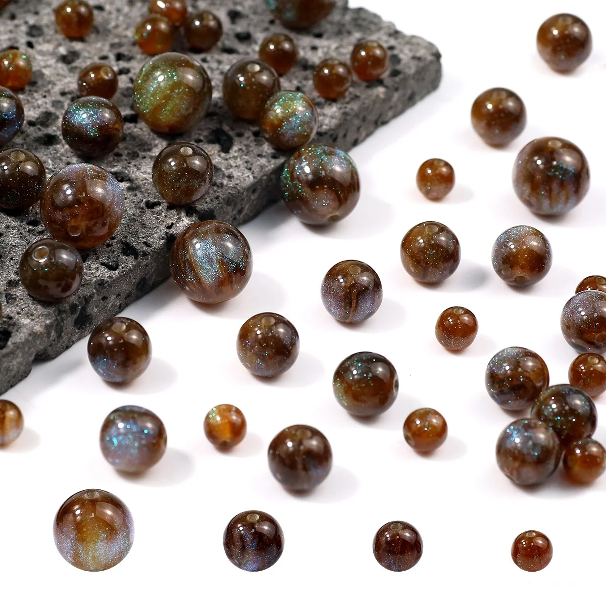 8-16mm Gradient Shiny Starry Star Bead Mehrfarbige Acryl Spacer Lose Perlen Für Schmuck Machen Armband DIY Schlüsselbund zubehör