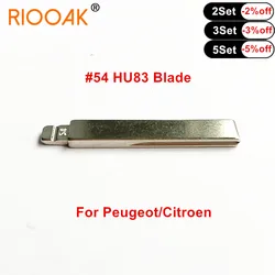 10 pz metallo pieghevole Flip Uncut chiave lama #54 HU83 Fob chiave auto vuota per Peugeot 301/307/308/408 Citroen C3/C4L/C5