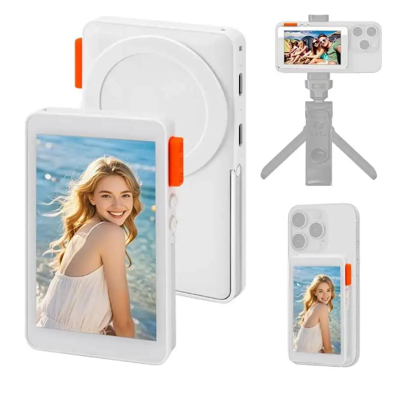 

Back Camera Selfie Monitor HD Wireless Magnetic Selfie Screen with Audio Sync,Focus Adjustment for iPhone Android Live Streaming