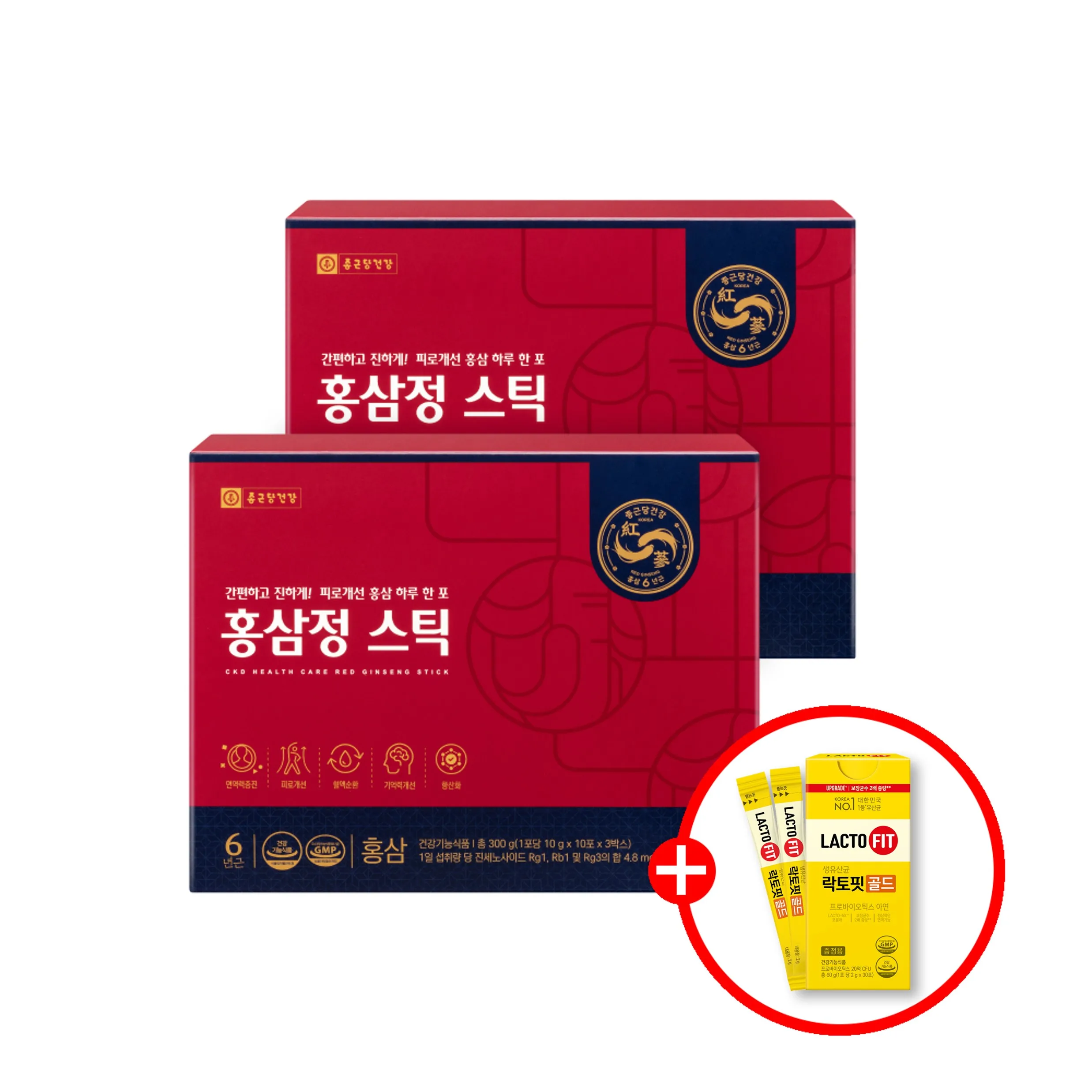 Red Ginseng extract Stick 1+1 box 60 sticks Chong Kun Dang