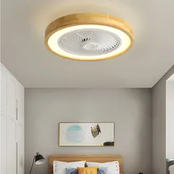 Led Ceiling Fan Light Lamp 50CM 220V 110V APP Smart Fans Bedroom Dining Room Wood Ceiling Fans With Lights Remote Control Lamps