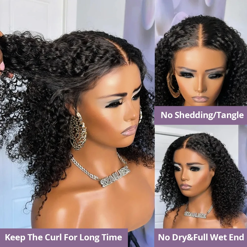 Short Curly Human Hair Bob Wig Deep Wave 13x4 Lace Front Human Hair Wigs Wear And Go PrePlucked 7x5 Glueless Wig Pre Cut No Lace