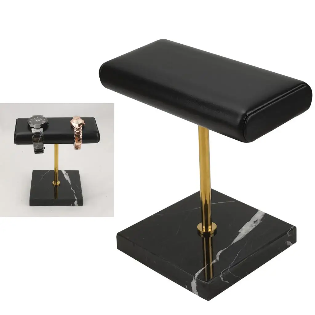 Support de montre stable en marbre, présentoir en cuir PU pour montres, pour hommes, pour vitrine ou comptoir de magasin.