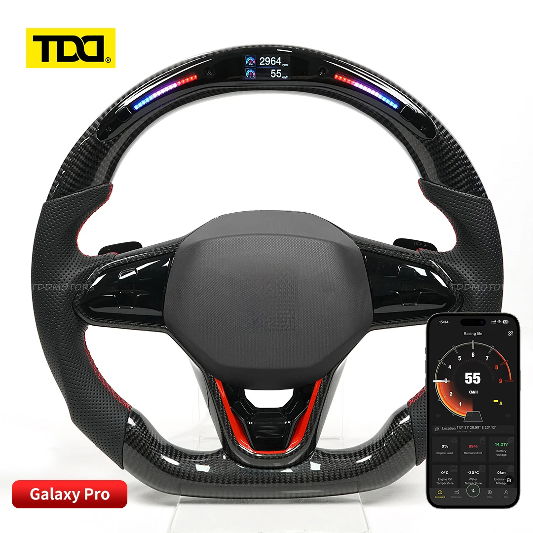 

TDD 100% настоящее автомобильное рулевое колесо из углеродного волокна для VW Volkswagen MK8 Несколько вариантов настройки