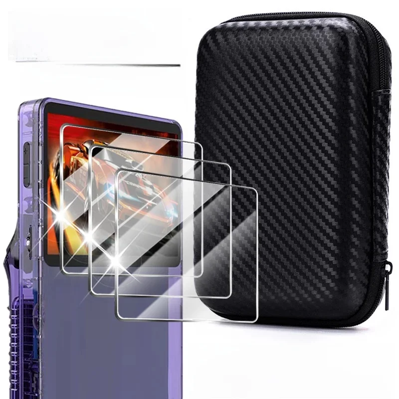 4-in-1-Hülle + Glas für die R36S-Spielekonsole, Reise-Aufbewahrungstasche und Displayschutzfolien aus gehärtetem Glas für R36S-Zubehör
