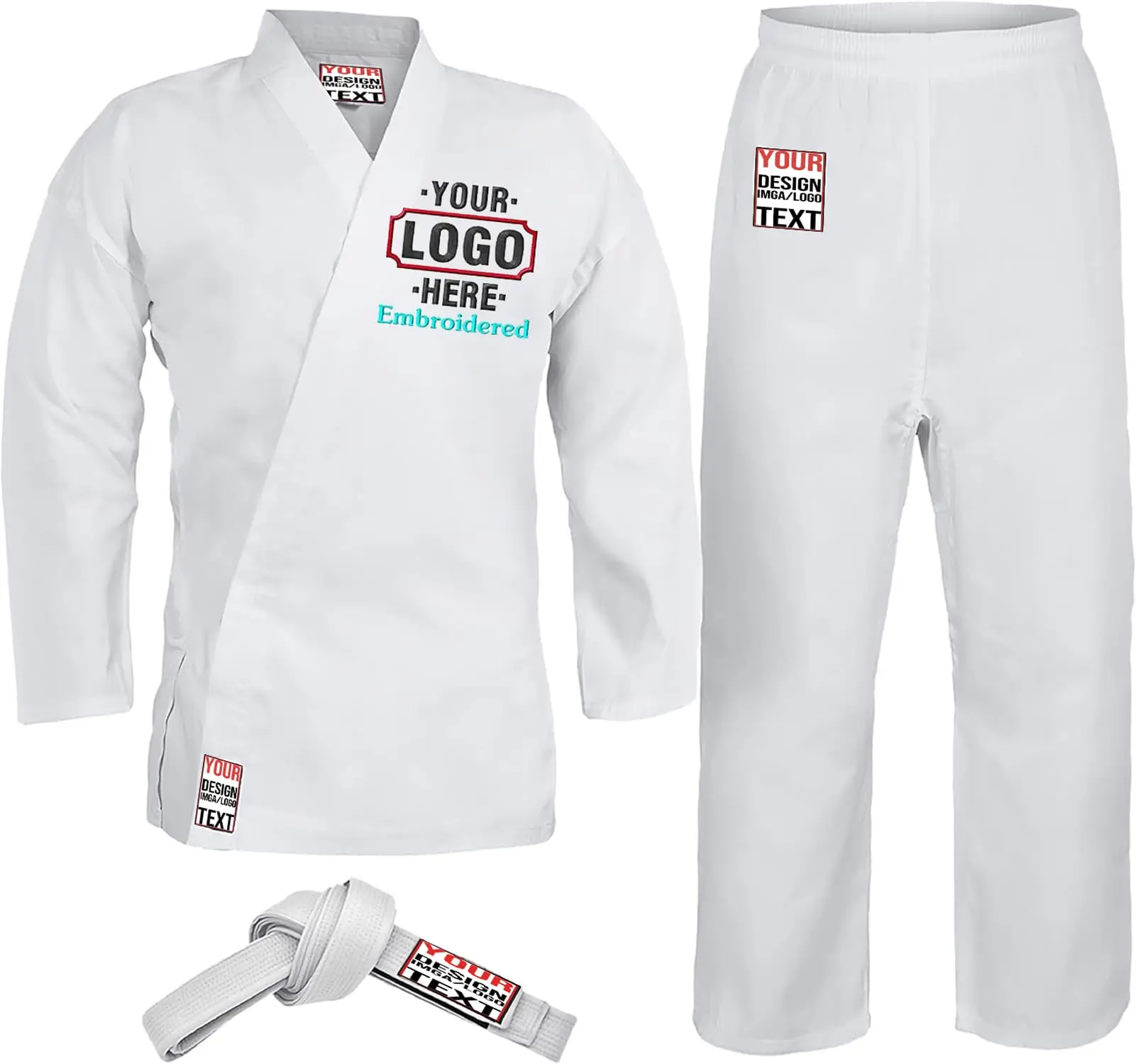 Custom Karate Uniform for Kids & Adults Lightweight Student Karate Gi Martial Arts Uniform with Belt