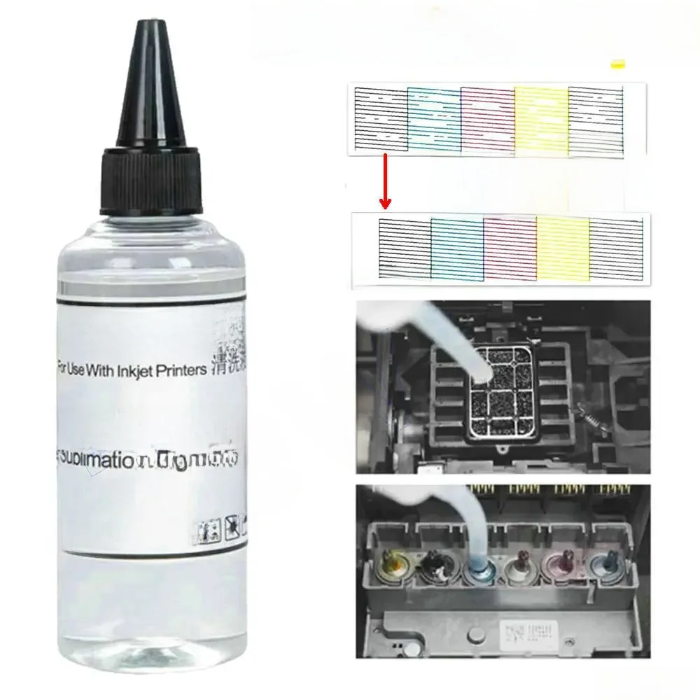 Kit de nettoyage de tête d'impression, liquide de nettoyage pour imprimantes à jet d'encre Epson Ecotank HP Canon Brother, pour le nettoyage des pièces
