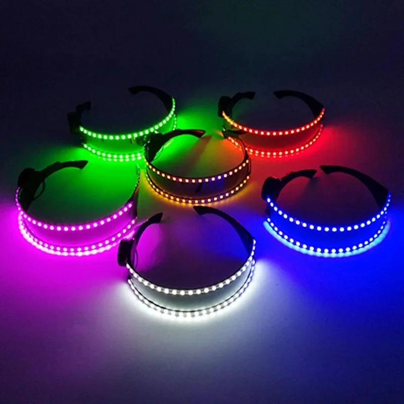 Lunettes laser à barre LED pour hommes et femmes, lunettes brillantes Shoous, lunettes de fête d'anniversaire, spectacle de scène, fournitures de olympiques
