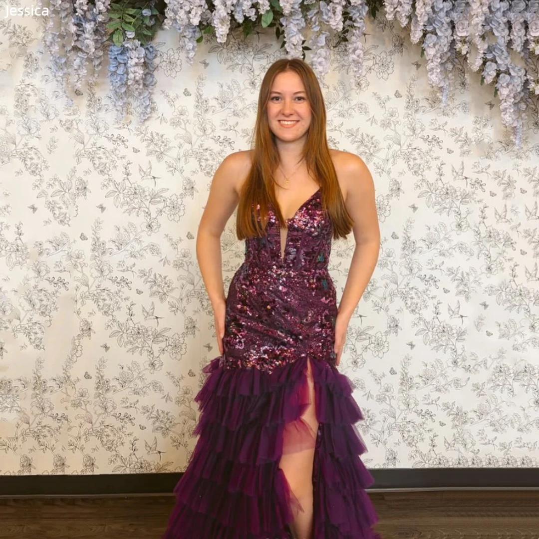 

Вечерние платья с блестящими пайетками Jessica Dazzling, многослойные тюлевые платья для выпускного вечера, облегающие корсетные платья принцессы для вечеринок